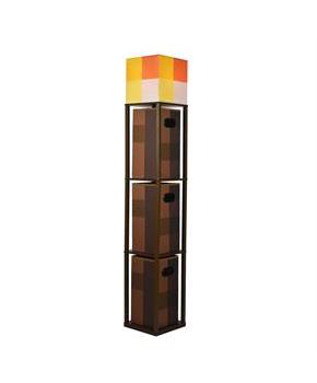Minecraft Brownstone Torch Standing Floor Lamp and Storage Unit | 5 Feet Tall