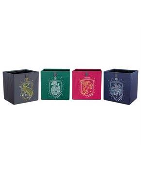 Harry Potter Hogwarts Houses 11-Inch Storage Bin Cube Organizers | Set of 4