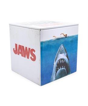 JAWS Logo Tin Storage Box Cube Organizer with Lid | 4 Inches