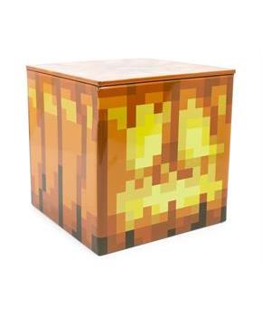 Minecraft Jack O'Lantern Tin Storage Box Cube Organizer with Lid | 4 Inches