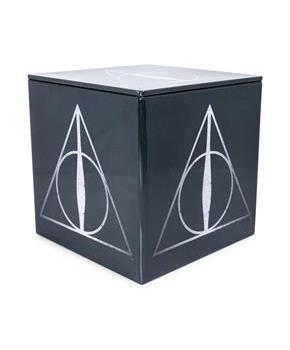 Harry Potter Deathly Hallows Tin Storage Box Cube Organizer with Lid | 4 Inches