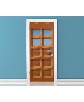 Minecraft Oakdoor Fabric Door Cling | 34 x 82 Inches