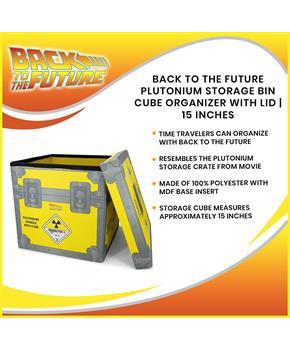 Back to the Future Plutonium Storage Bin Cube Organizer with Lid | 15 Inches