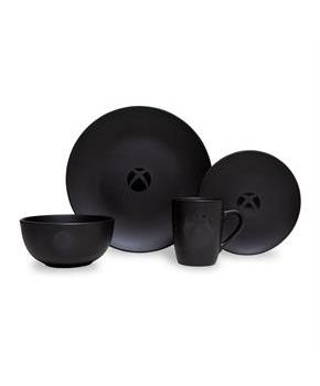 Xbox Logo Matte Black 8-Piece Ceramic Dinnerware Set