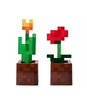 Minecraft Orange Tulip and Poppy Flower Pot Mood Lights | Set of 2