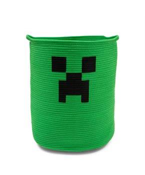 Minecraft Green Creeper Woven Cotton Rope Hamper Storage Basket