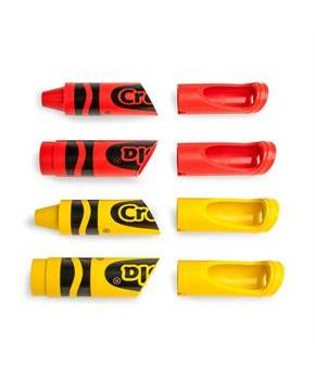 Crayola Set of 4 Crayon Wall Hooks | Happy Harlekin (2x Dandelion, 2x Red)