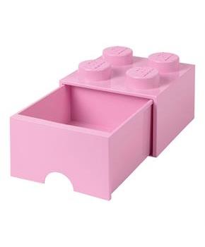 LEGO Brick Drawer, 4 Knobs, 1 Drawer, Stackable Storage Box, Light Pink