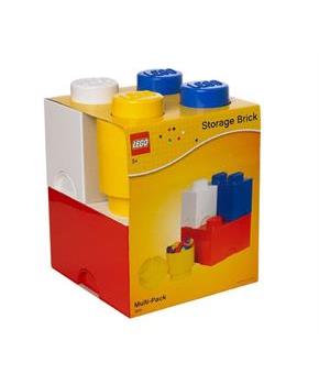 LEGO Storage Brick 4-Piece Set, Bright Red, Blue, Yellow and White