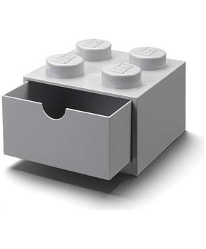 LEGO Desk Drawer 4 Knobs Stackable Storage Box | Grey