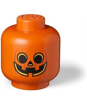 LEGO Large 9 x 10 Inch Plastic Storage Head | Pumpkin