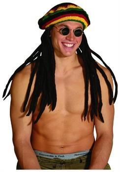Original Rasta Tam W/Dreadlocks Costume Hat