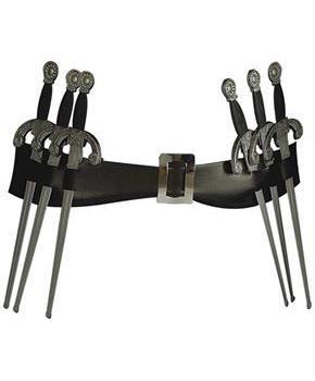 V For Vendetta Belt With 6 Daggers