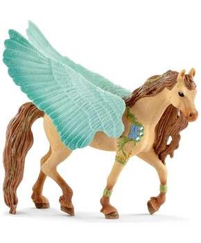 Schleich Decorated Pegasus Stallion Figure | 5.9 x 3.2 x 7.1 Inches