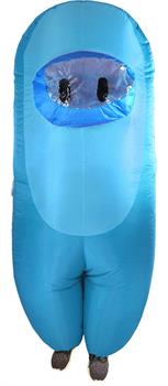Amongst Us Light Blue Imposter Sus Crewmate Inflatable Child Costume | Standard