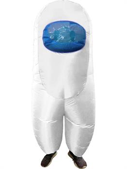 Amongst Us White Imposter Sus Crewmate Inflatable Adult Costume | Standard