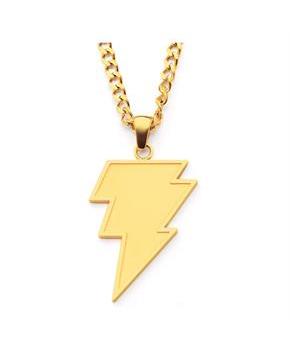 DC Black Adam Lightning Bolt Stainless Steel Pendant Necklace