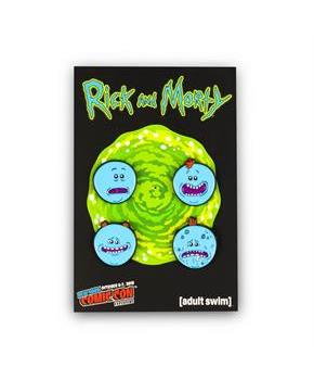 Rick and Morty Collector's Enamel Pins, Meeseeks, 4 Pack