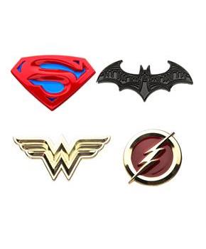 DC Justice League Logos Enamel Collector Pins | Set of 4
