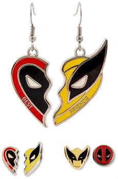 Marvel Studios Deadpool & Wolverine "Best Friends" 3-Piece Enamel Earring Set