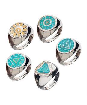 Marvel Iron Man Arc Reactor Adjustable 5 Ring Box Set