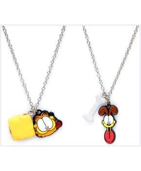 Garfield and Odie Enamel Pendant Necklace Set