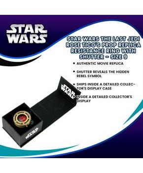 Star Wars The Last Jedi Rose Tico's Prop Replica Resistance Ring with Shutter