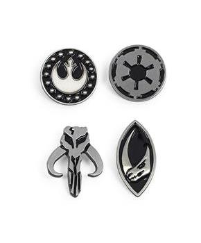 Star Wars: The Mandalorian Symbols 4-Piece Enamel Pin Set | Base Metal Pins
