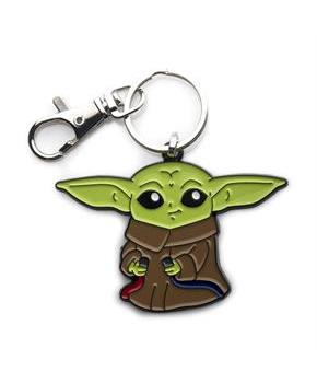 Star Wars The Mandalorian Grogu With Wires Enamel Pendant Keychain
