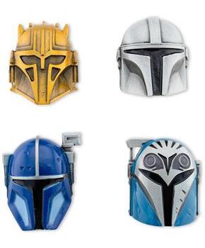 Star Wars: The Mandalorian 4-Piece 3D Metal Helmet Pin Set | Toynk Exclusive