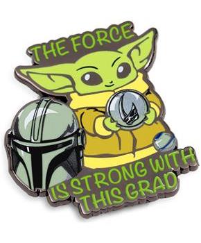 Star Wars: The Mandalorian Grogu "The Force Is Strong With This Grad" Enamel Pin