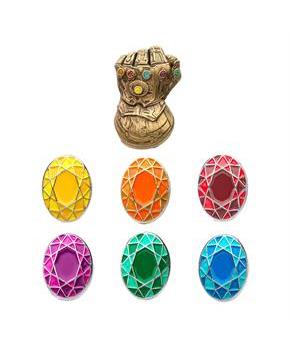 Marvel Infinity Gauntlet and Infinity Stones Enamel Collector Pin Set