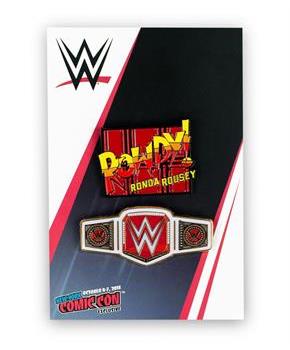 WWE Rowdy Ronda Rousey Collector Pin Set | Exclusive Women's Champion Belt Pin