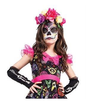 Day of The Dead Adult Costume Flower Headpiece