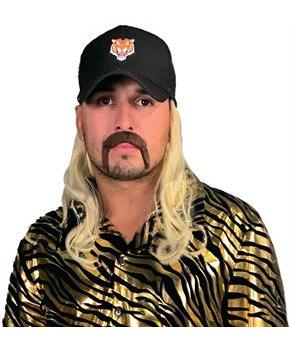 Tiger Trainer Hat w/ Attached Mullet Adult Costume Accessory One Size