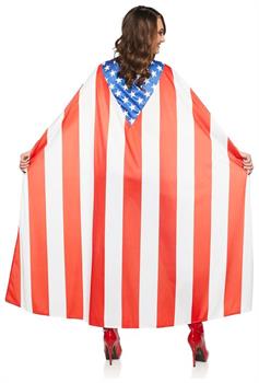 Red White Blue Adult Costume Cape