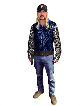 King of Tigers Adult Costume | Blue Shirt With Silver Sleeves