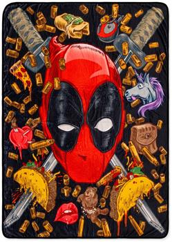 Marvel Deadpool Icons Fleece Throw Blanket | 45 x 60 Inches