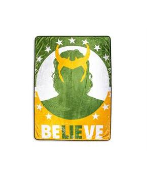 Marvel Studios Loki "Believe" Fleece Throw Blanket | 45 x 60 Inches