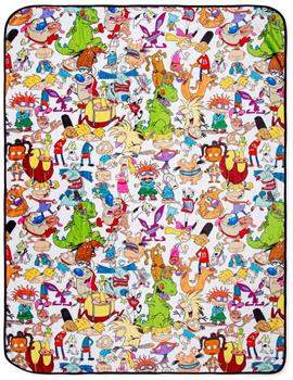 Nickelodeon Cartoon Collage Fleece Throw Blanket | 45 x 60 Inches