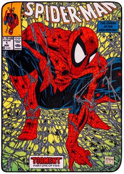 Marvel Comics Spider-Man Comic Book Cover Fleece Throw Blanket | 45 x 60 Inches