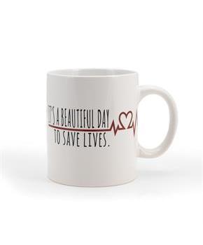 Greys Anatomy Derek Coffee Mug | It's A Beautiful Day To Save Lives | 16 Ounces