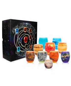 Solar System Planetary Glasses Set of 10 | Each Holds 4-10 Ounces