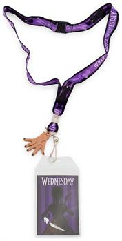 Addams Family Wednesday Silhouette Lanyard with ID Badge Holder and Thing Charm