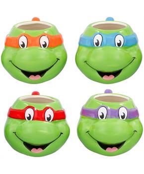 Teenage Mutant Ninja Turtles 4-Piece Sculpted Ceramic Mug Set | 23 Ounces