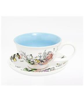 Alice In Wonderland 12oz Ceramic Tea Cup and Saucer