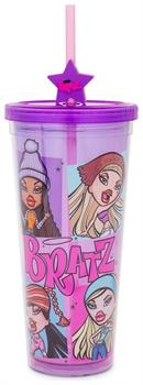 Bratz Carnival Cup With Lid and Straw Topper Charm | Holds 24 Ounces