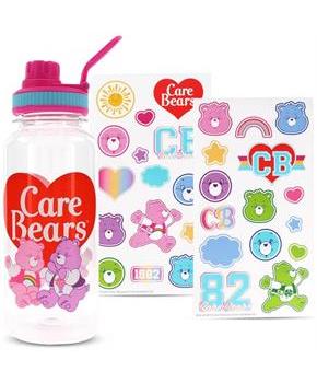 Care Bears School Spirit 32-Ounce Twist Spout Water Bottle and Sticker Set