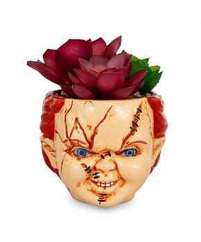 Child's Play Chucky 3-Inch Ceramic Mini Planter with Artificial Succulent