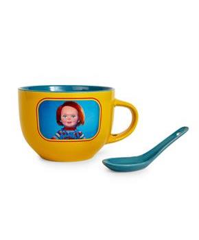 Child's Play Chucky "Good Guys" Ceramic Soup Mug With Spoon | Holds 24 Ounces